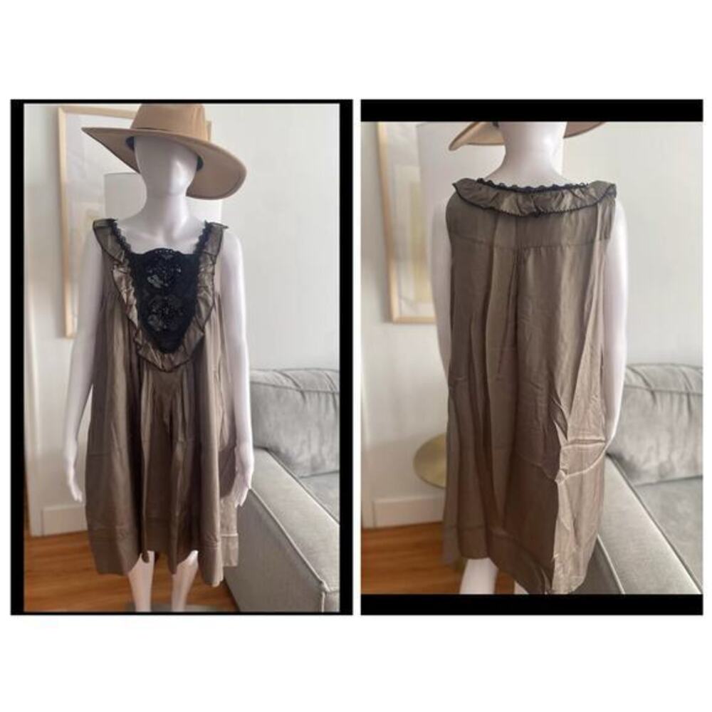 Zara Silk Embellished Babydoll Dress Size M W